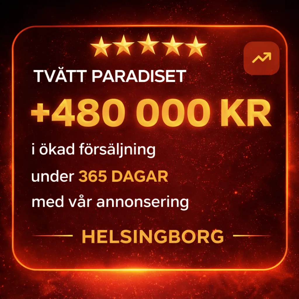 Tvätt Paradiset: +480 000 kr ökad försäljning på 365 dagar